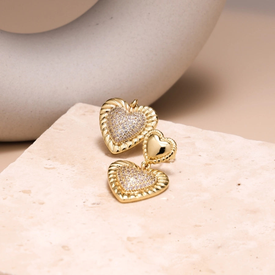 Shining Heart Drop Earrings