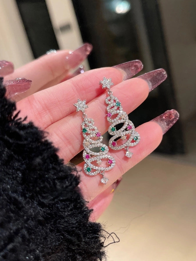 Christmas tree Tassel earrings