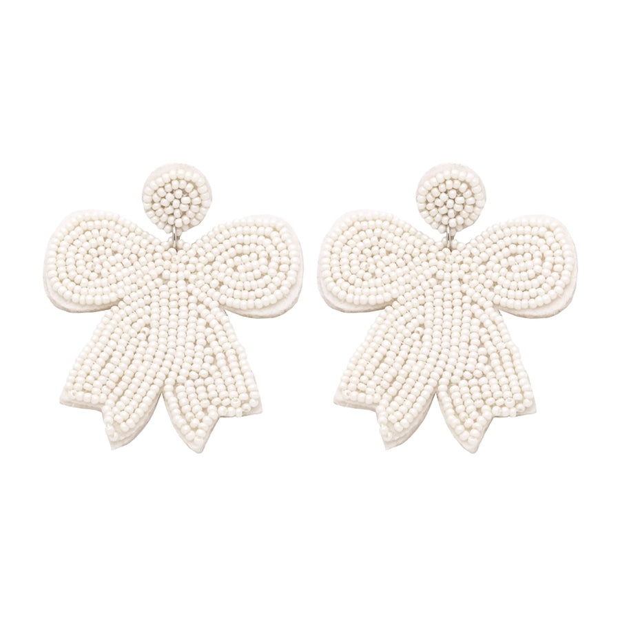 Bow Knot Beaded Drop Earrings
