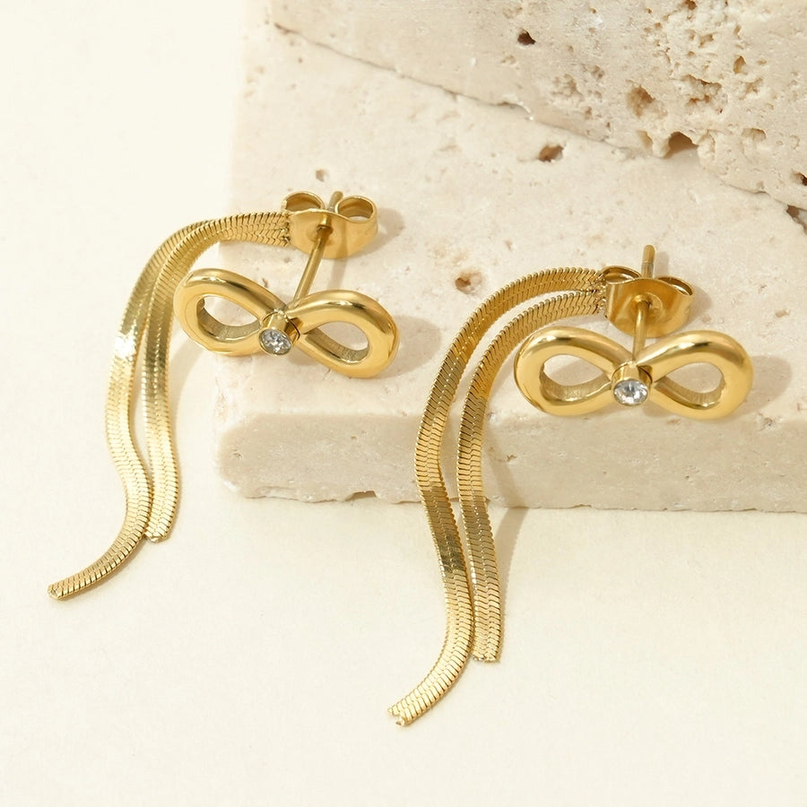 Flat Chain w Bow (14K Gold Plated)