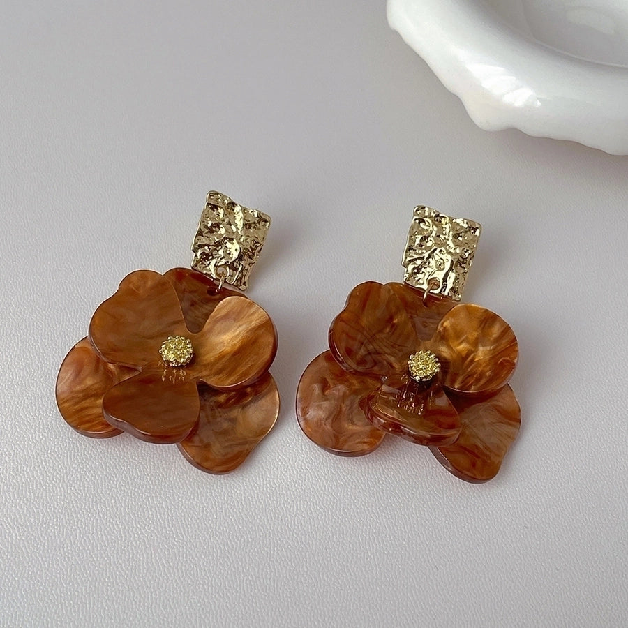 Flower Arylic Drop Earrings