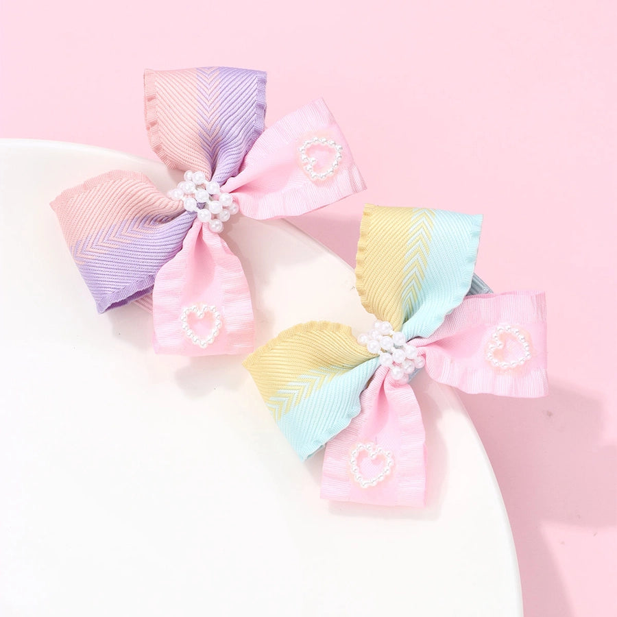 Bow and Bead Hair Clip
