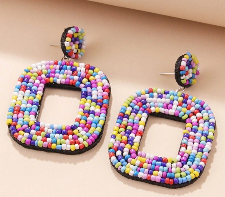 Beaded Inlaid Earrings