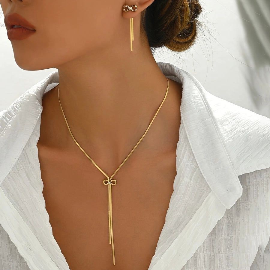 Flat Chain w Bow (14K Gold Plated)