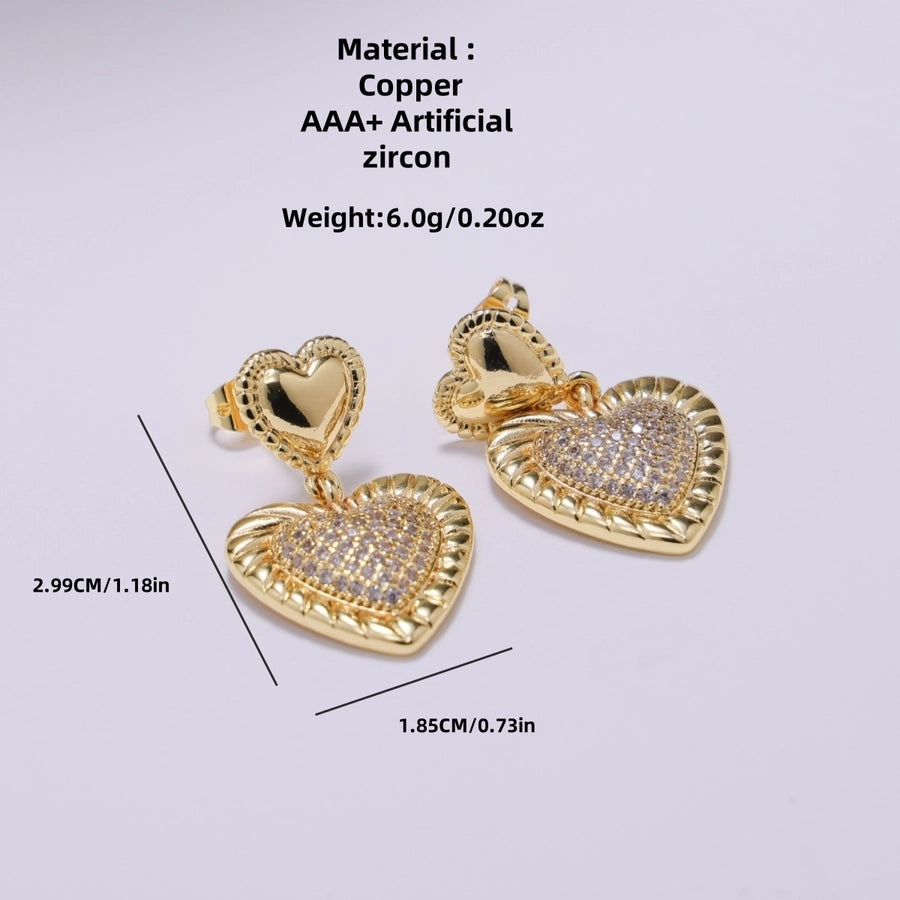 Shining Heart Drop Earrings