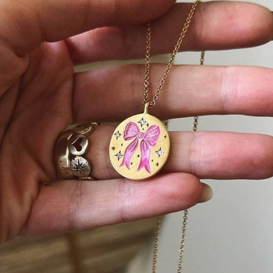 Pink Bow Necklace