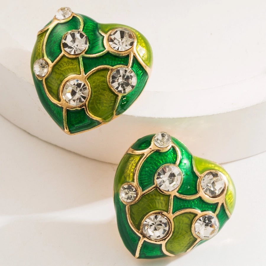 Heart Enamel Ear Studs