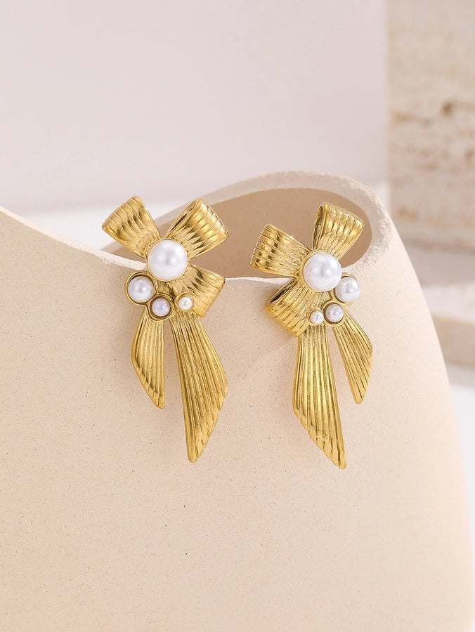 Gold Drop Earrings (18K Gold Plated)