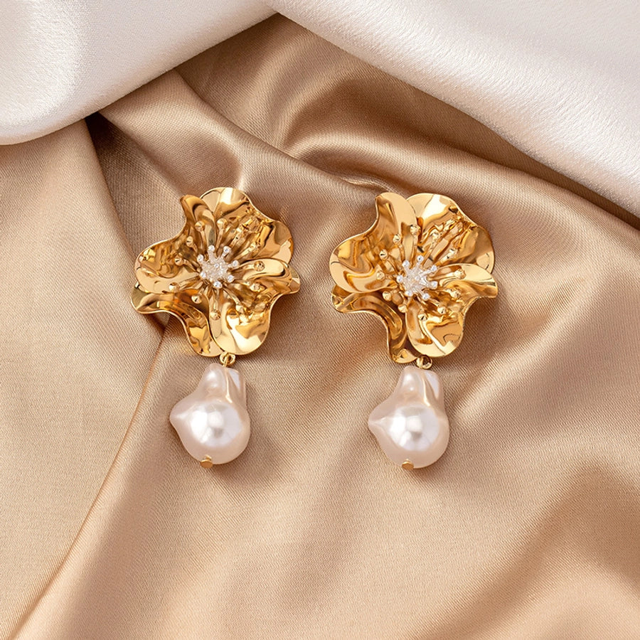 French flower Drop earrings