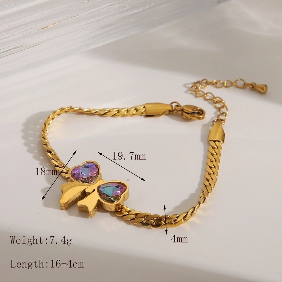 French Purple Stone Bow Collection (18K Gold Plated)